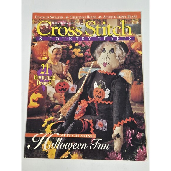 Better Homes And Gardens Other - Cross Stitch & Country Crafts Sep Oct 1994 Halloween 21 Designs Magazine